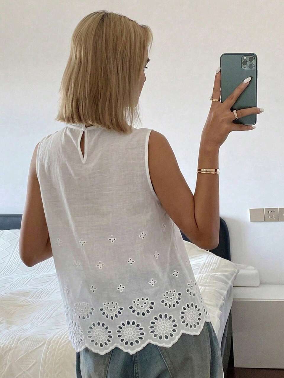 Solid Color Loose Short Sleeve Round Neck Pleated Casual Vacation Summer Blouse Shirt For Women School