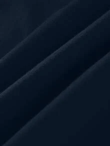 Plain Round Neck T-Shirt - Navy Blue 2 - View 6