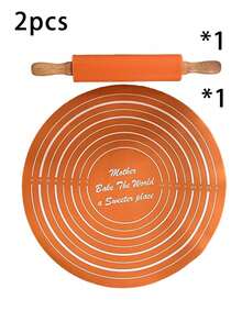 2 Pieces Cooking Tool Set: Rolling Pin, Circular Silicone Pad, Baking Tools, And Household Kitchen Accessories. - Multicolor - View 10