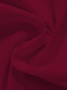 SHEIN LUNE CURVE 大尺碼女款優雅後背假蝴蝶結無袖上衣 - 酒紅色 - 查看 3