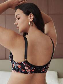 Slumbrini Plus Size Women Fashionable Underwire Bra, Lift - Black - View 2