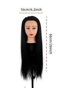 Styling Head, Dummy Head, For Hairdresser's Hairstyle Design Practice, Professional Hairdressing And Beauty Doll Head, For Hairstyle Knitting And Hair Cutting Practice, With Bracket. - Multicolor - View 4
