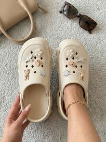 Women Flat Sandals - Beige Claro - View 4