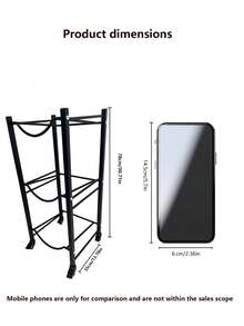 Water Bottle Rack, Multi-Layer (3 Layers) Bottle Stand, Kitchen, Office, Living Room Bottle Storage Rack - Black - View 3