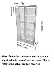 1pc Simple Bookshelf, Multi-Layer Home Floor Standing Storage Rack, Black/White, Multi-Functional Organizer Shelf, Single/Double Row, Space-Saving, Fashionable Minimalist Design, Suitable For Study Room, Easy Assembly Bookcase - Multicolor - View 15