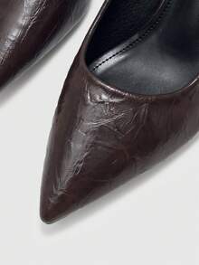 CUCCOO BIZCHIC Zapatos de tacón alto versátiles de punta fina para mujer para uso diario y para Navidad y primavera - Café marrón. - Ver 8