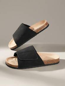Solecia Women Casual Versatile Plush Round Toe Fluffy Flat Slippers For Christmas Summer - Black - View 9