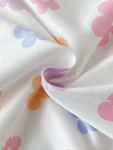 3 peças Enviadas Aleatoriamente 2 peças Macacão com Pés de Manga Comprida com Estampa de Urso Flor e Laço Fofo para Bebé Recém-Nascida Menina 2 peças Conjunto - Multicolorido - Ver 4