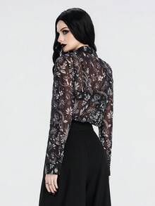 Breakform Women's Loose Chiffon Digital Floral Print Chiffon Casual Shirt - Multicolor - View 2