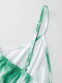 GlowEve Gaun Cami Panjang Wanita Model A-Line dengan Motif Gradien, Pinggang Terikat, Menawan, Elegan, Cocok untuk Sehari-hari, Liburan, Perjalanan, Kencan, Gaya Jalanan Prancis, Retro, Serbaguna, Musim Semi/Musim Panas, Warna Kuning Muda Gradien Terbaru - Mint Green - View 7