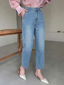 DAZY Summer Lightweight Draped Ankle-Length Pants - Blue - View 1