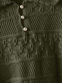 GlowEve New European And American Fashion Mixed Color Versatile Knit Top Sweater - Army Green - View 6
