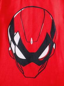 SHEIN GraphicGems Set pigiama da ragazzo con stampa mecha rossa, aderente e alla moda - Rosso - Visualizzare 4