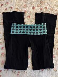 IslaSuriya Damen Polka Dot Patchwork Lässige Vielseitige Alltag Reise Lange Hose - Schwarz - Übersicht 1