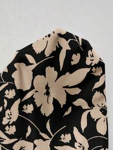 SHEIN LUNE Women's Casual Printed Short Dress Suitable For Spring And Summer Vacation Black - Multicolor - View 6