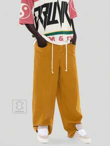 FORM&CHAOS Men's Loose Yellow Vintage Pure Cotton Denim Jeans - Yellow - View 1
