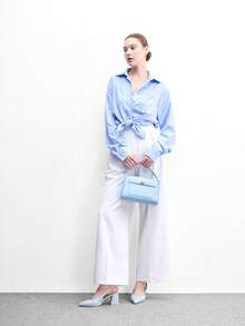 CUCCOO BIZCHIC 女款時尚高跟鞋，扣環粗跟 PU 全球四季通勤優雅百搭 節慶度假辦公室戶外日常 - 淺藍色 - 查看 6