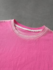 ROMWE MEN Men's Hand-Painted Spray Edge Loose Fit Tank Top - Hot Pink - View 2