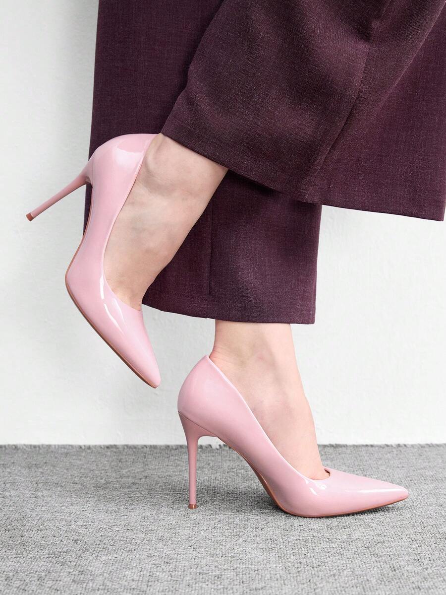 CUCCOO BIZCHIC 女款尖頭細跟中跟高跟鞋,優雅百搭休閒舒適套腳正裝鞋,適合上班、約會、派對、正式場合,春季鞋款 - 粉色. - 查看 1