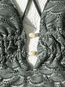 Swim Basics 26SS Spring/Summer Army Green Textured Fabric Underwire ...