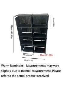 1pc Simple Bookshelf, Multi-Layer Home Floor Standing Storage Rack, Black/White, Multi-Functional Organizer Shelf, Single/Double Row, Space-Saving, Fashionable Minimalist Design, Suitable For Study Room, Easy Assembly Bookcase - Multicolor - View 13