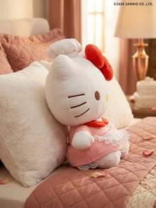 HELLO KITTY AND FRIENDS | Joivida 1pc Plush Toy With Red Bow And Lace Apron Pattern, Perfect For Living Room, Bedroom, Dressing Table, Home D R, An Ideal Gift For Holidays, Parties, Valentine's Day, Suitable For Adults, Teens, Family & Friends, Spring To Summer - White - View 7