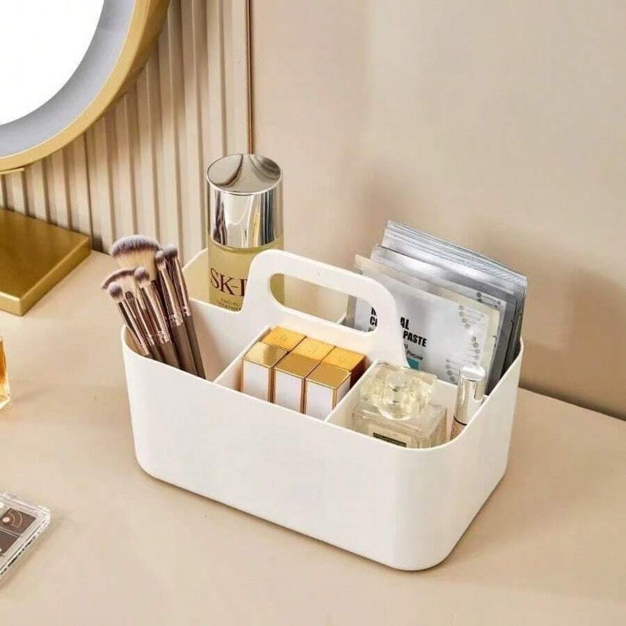 Portable Desk Organizer Set With Handle Basket & Pencil Storage Box - Multicolor - View 1