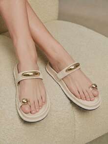 Solecia Ladies Commuter Fashion Versatile Daily Travel Casual Sandals Summer Shoes - Off-white - View 7