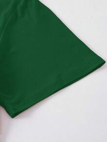 EMERY ROSE Plus Size Summer Casual Simple Solid Color Tank Top - Dark Green - View 3