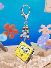 SpongeBob SquarePants | SHEIN 時尚鋅合金銀色鑰匙圈 奢華精緻包包掛飾 仿珍珠吊飾 紀念品 收藏品 適合禮物、錢包、書包、背包、汽車配件，心形掛鉤 - 彩色 - 查看 8