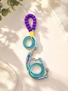 Adjustable Triple-Use Dual Dog Leash, Reflective Nylon Rope, With Padded Handle, Multipurpose Pet Leash, For Walking Two Dogs. - Multicolor - View 7
