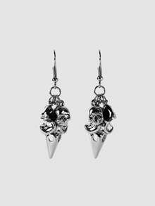 Earrings,Goth/Gothic/Punk/Grunge/Dark Gothic,Streetwear,Summer/Festival/Prom/Party,Vintage - Antique Silver - View 2