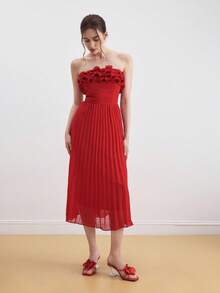 Eladyva Sandalias de tacón alto rojas de moda para mujer, cómodas para fiesta, boda y exterior, para primavera/verano - Rojo - Ver 10