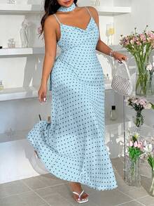 GalTyme Light Blue Plus Size Dress - Baby Blue - View 4