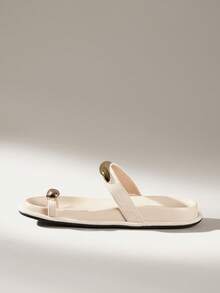 Solecia Ladies Commuter Fashion Versatile Daily Travel Casual Sandals Summer Shoes - Off-white - View 4