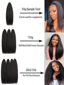 Boho Braids Kinky Straight Human Hair Crochet Braids Extensions Pre-Separated Invisible Remy Hair Bundles With Loop Knotless For Braiding - SNatural - View 15