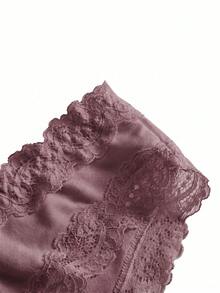 Ocili 5pcs/Pack Chic Autumn Leisure Basic Solid Color Soft 100% Cotton Lace Trim Low Waist Women's Briefs - Rust Brown - View 9
