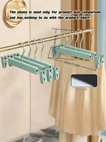 5-Piece Non-Slip Multifunctional Clothes Hangers With Clips For Skirts And Pants, Convenient And Practical, Household Clothes Storage Rack, No Trace Left To Protect Clothes, Perfect For Holiday And Christmas Gifts - Baby Blue - View 3