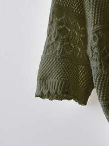 GlowEve New European And American Fashion Mixed Color Versatile Knit Top Sweater - Army Green - View 3