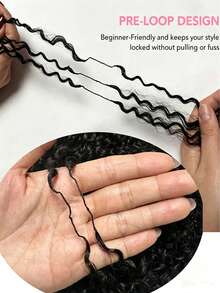 Boho Braids Miracle Knots 鉤針真人髮 捲髮 羽毛鉤針髮 預迴圈無結預分束 真人髮束 隱形 Miracle Knots 可重複使用女性鉤針真人髮 - SNatural - 查看 13