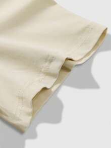 Manfinity Hypemode Kaos Pria, Khaki/Aprikot, Gambar Kepala Kotak Kertas, Grafis Sederhana dan Menarik, Pakaian Sehari-hari, Gaya Kasual yang Menyenangkan, Musim Panas. 1 buah - Khaki - View 5