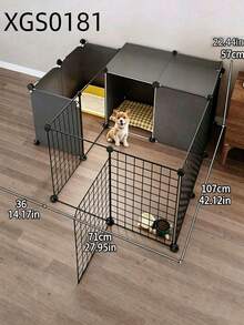 Indoor Small Dog Fence With Toilet Area, Household Pet Fence, Anti Escape Dog Activity Fence Cage - Multicolor - View 3
