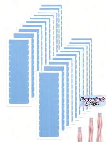 240pcs Hair Extension Tape Refill, Double-Sided Hair Extension Tape, Human Hair Extension Tape, Hair Wig Tape, Hair Extension Replacement Tape, Hair Styling Tools (Blue), 60-240pcs - Blue - View 1