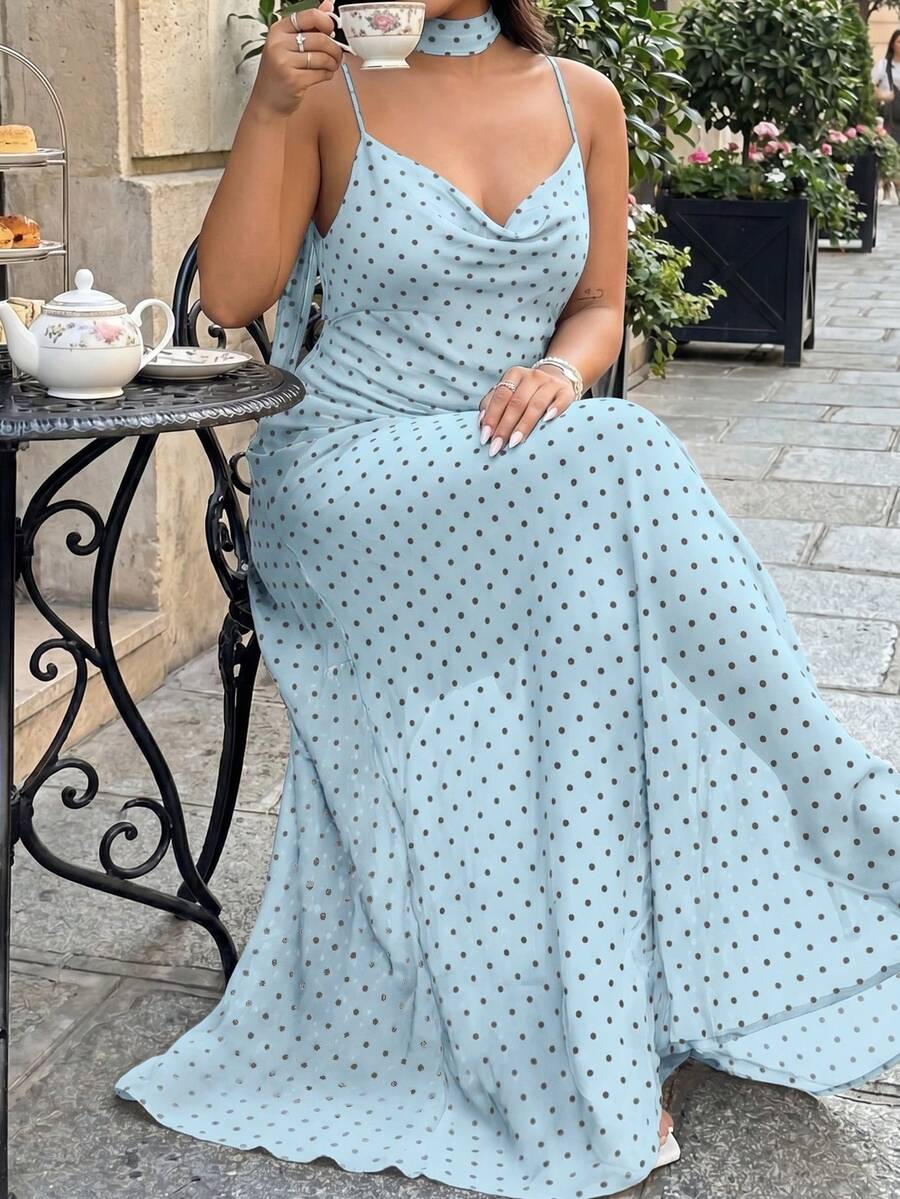 GalTyme Light Blue Plus Size Dress - Baby Blue - View 1