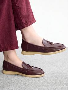 CUCCOO BIZCHIC 女款休閒套腳平底運動休閒鞋 粉色 春季鞋 春假 復活節 情人節 春季鞋 - 酒紅色.. - 查看 3