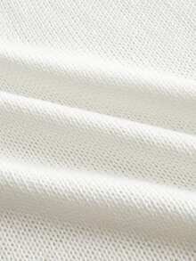 ROMWE MEN Men's World Cup Football Germany Hollow Knit Loose Short Sleeve T-Shirt - White - View 6