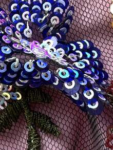 Costavie 夏季海灘女款兩件式套裝 刺繡亮片迷你罩杯雙肩帶上衣比基尼 雙繩泳褲 性感海灘度假泳裝套裝 - 粉色 - 查看 7