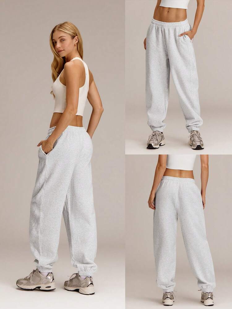 30'' Everyday Fleece Be Comfy Oversized Fit Adjustable Drawstring Waist Basic Joggers With Side Pockets Daily Casual Fall Winter