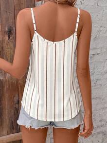 SHEIN Clasi Casual Minimalist All-Over Print V-Neck Loose Camisole Suitable For Summer - Multicolor - View 2