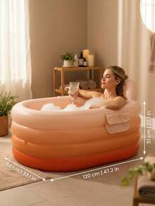 1 pieza Bañera inflable portátil para adultos con bomba de pie - Fácil de inflar y drenar, adecuada para SPA en casa, baño caliente/frío, plegable para almacenamiento - Regalo perfecto - A - Ver 2